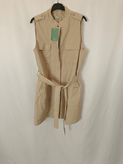 VALENTINA. Chaleco beige sahariano T.L