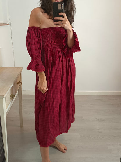 COOSY. Checkered midi dress Tm