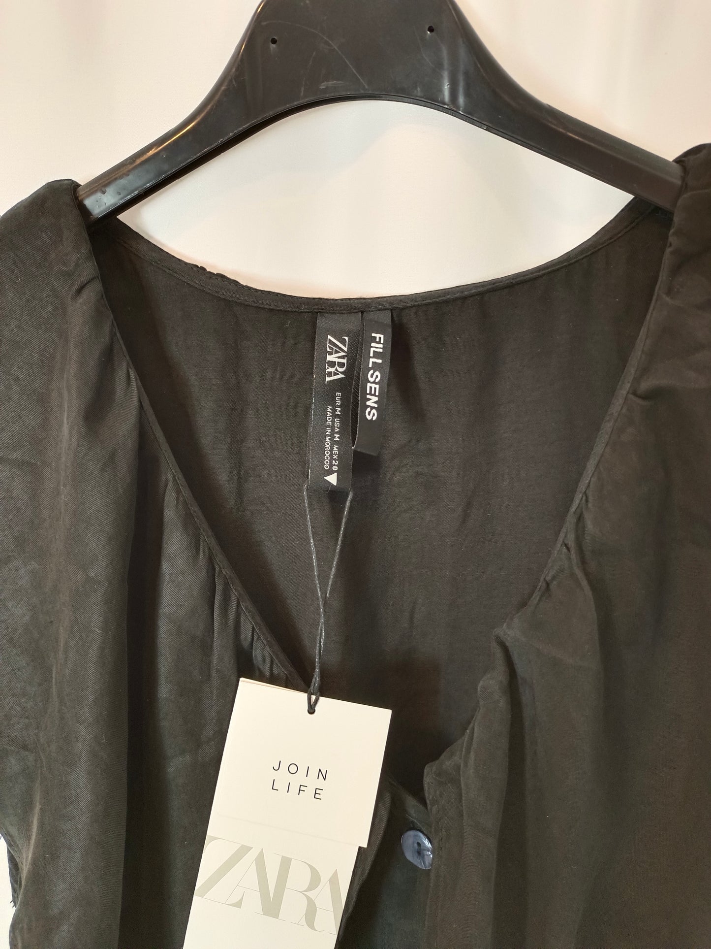 ZARA. Black ruffled midi dress Tm