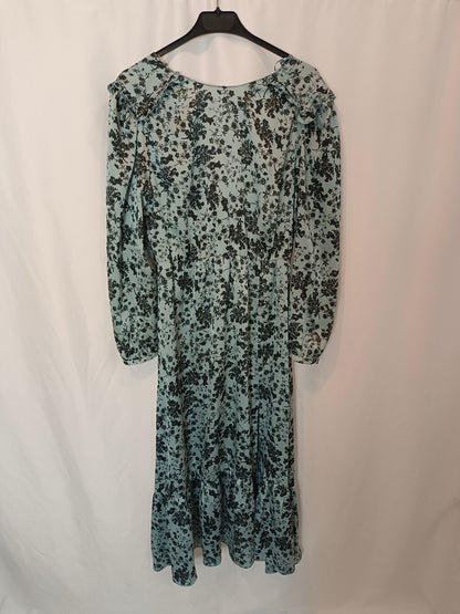 ZARA. Blue floral midi dress Ts