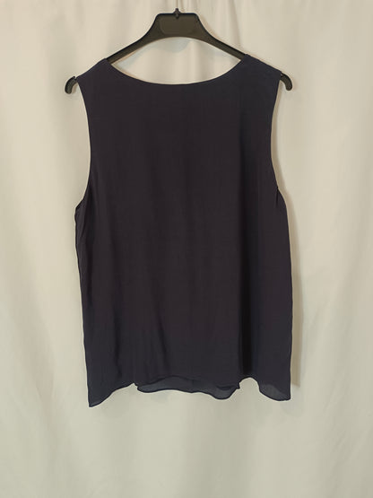 MASSIMO DUTTI. Blue beaded top TM