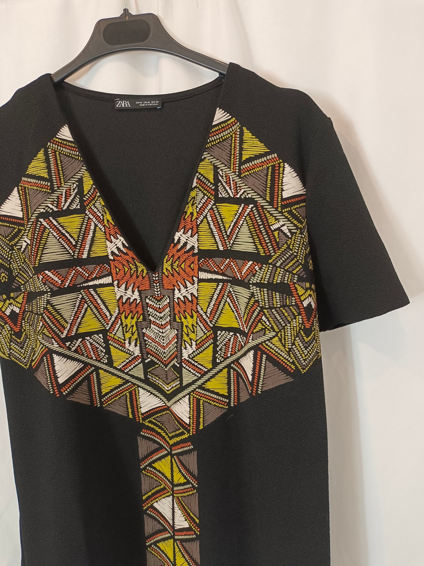 ZARA. Black printed dress Tm