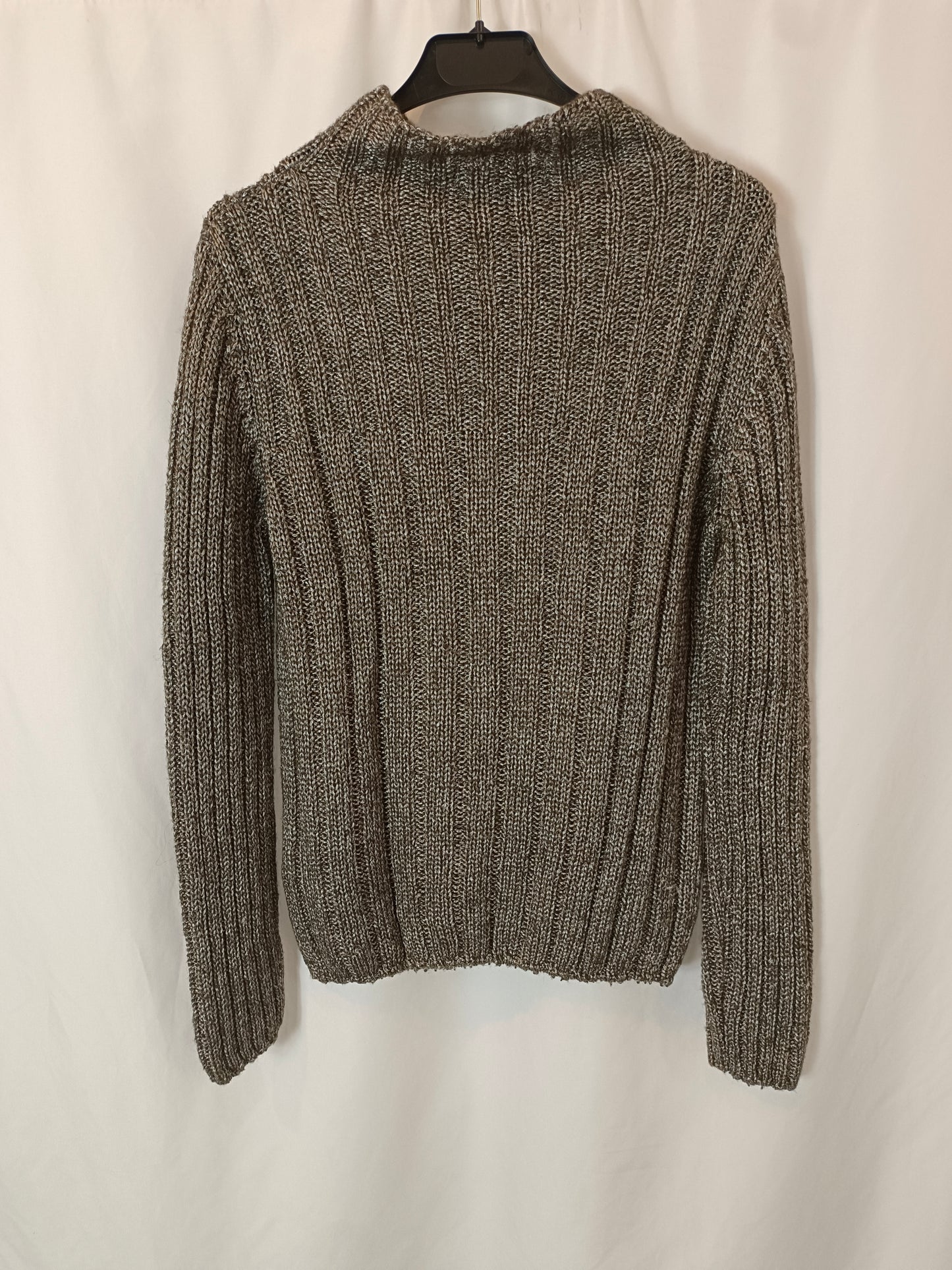 PEDRO DEL HIERRO. Jersey gris y plateado T.m