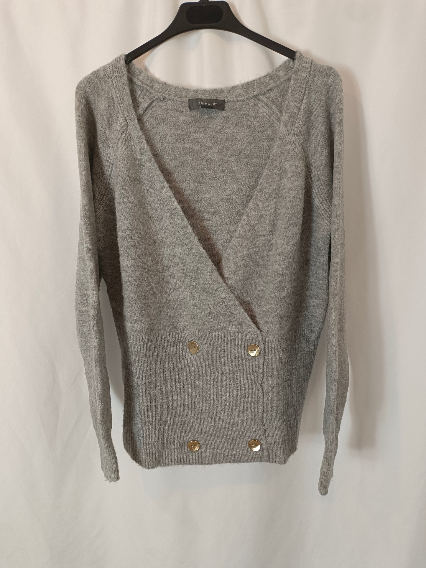 PRIMARK. Grey crossover Tl sweater