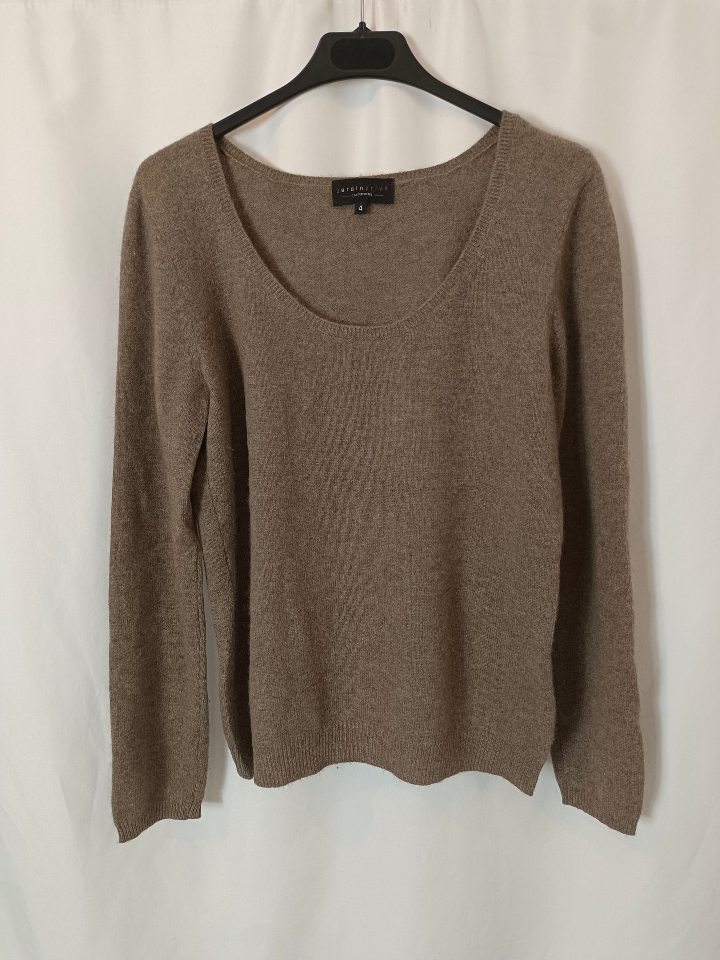 JARDIN PRIVÉ. Jersey cachemire marrón T.4(l)