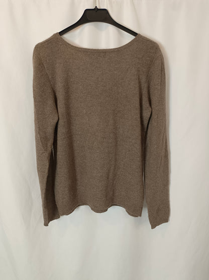 JARDIN PRIVÉ. Jersey cachemire marrón T.4(l)
