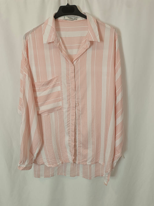 MANGO. Flowy striped blouse Tm