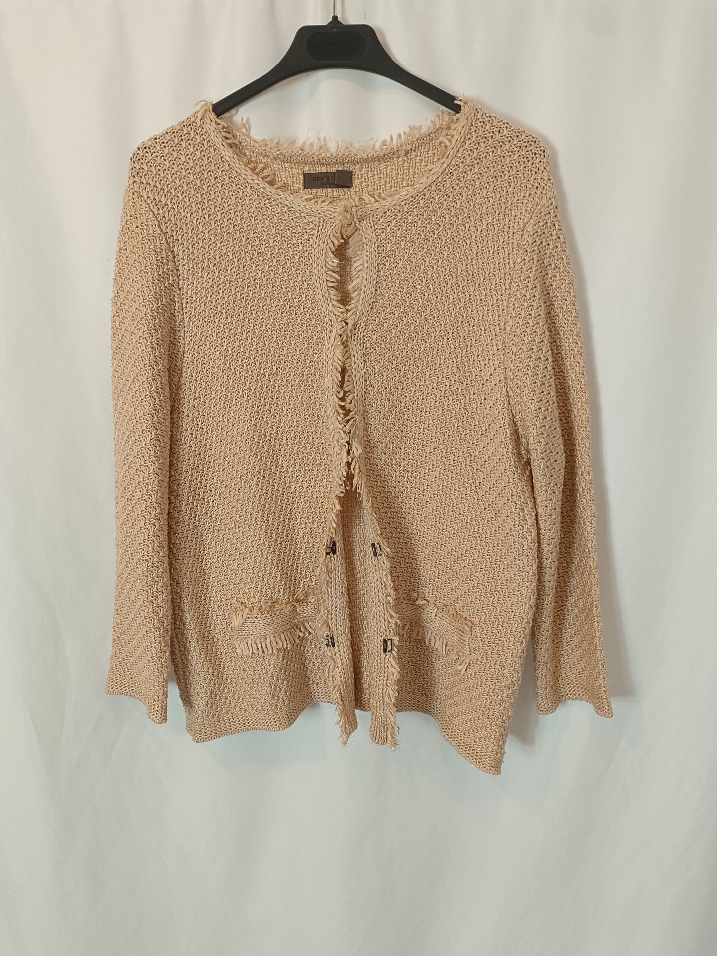 CORTEFIEL. Pink thread tweed jacket, size XL