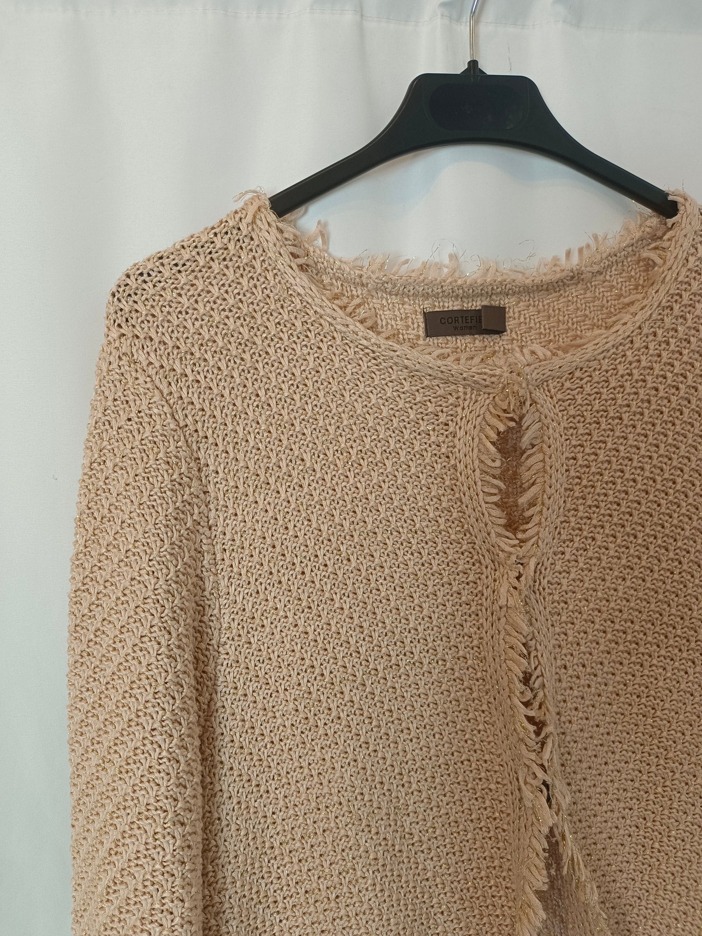 CORTEFIEL. Pink thread tweed jacket, size XL