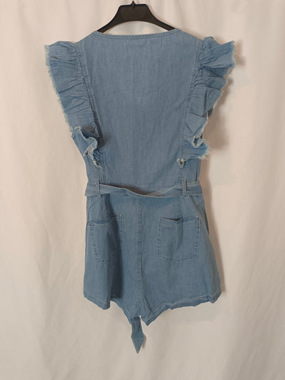 OTHERS. Tu(m) Ruffle Denim Jumpsuit