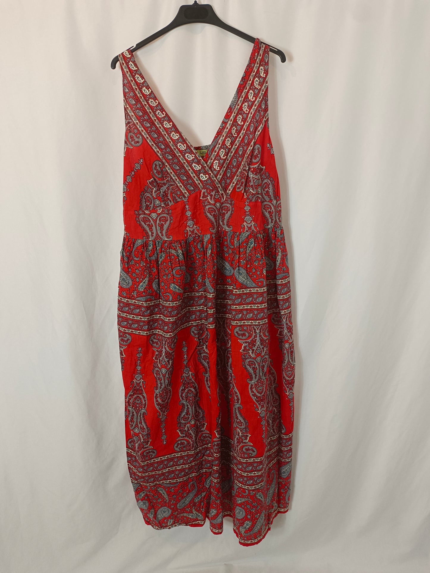 FOR US. Long red printed dress Tl