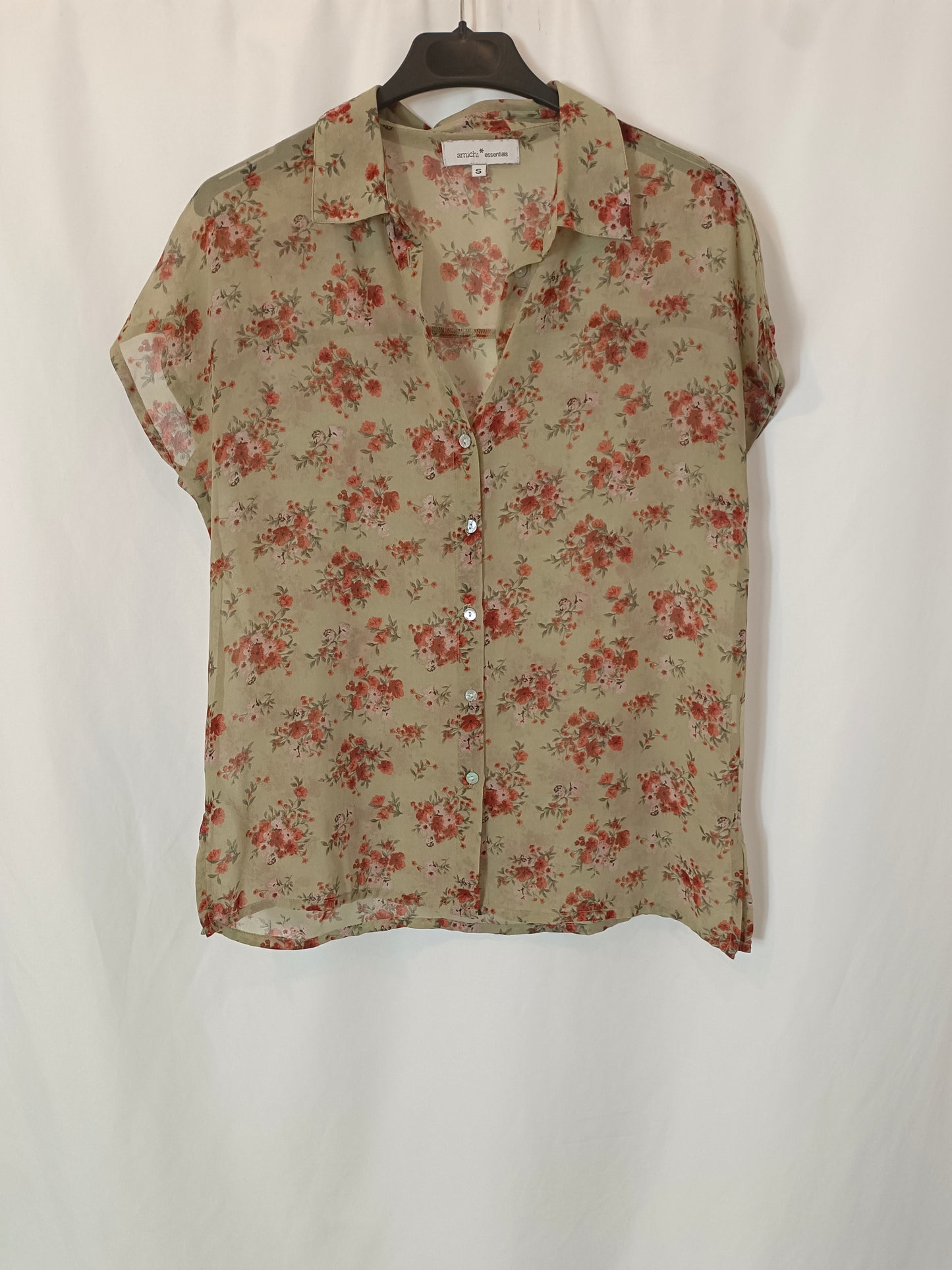 AMICHI. Green floral Ts blouse
