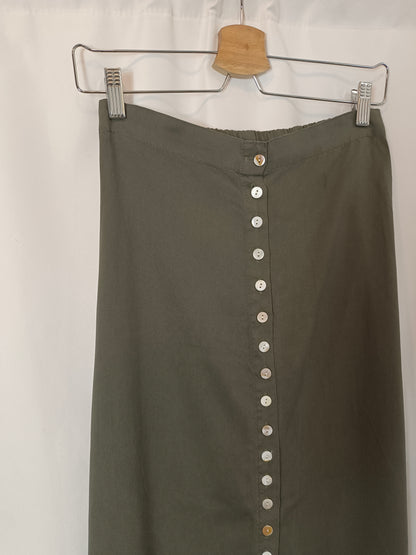 MULAYA. Tm buttoned midi green skirt
