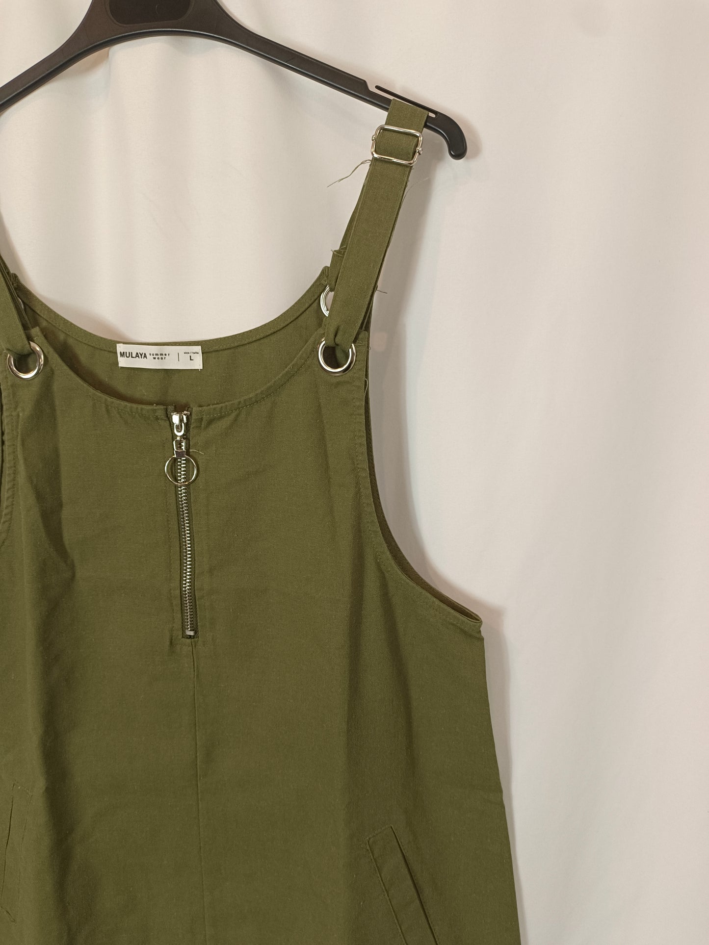 MULAYA. Wide green dungarees TL