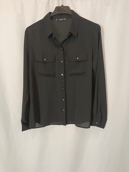 MAMGO. basic black blouse T.xs