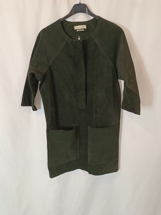 ISABEL MARANT ETOILÉ. Vestido corto negro piel T.36