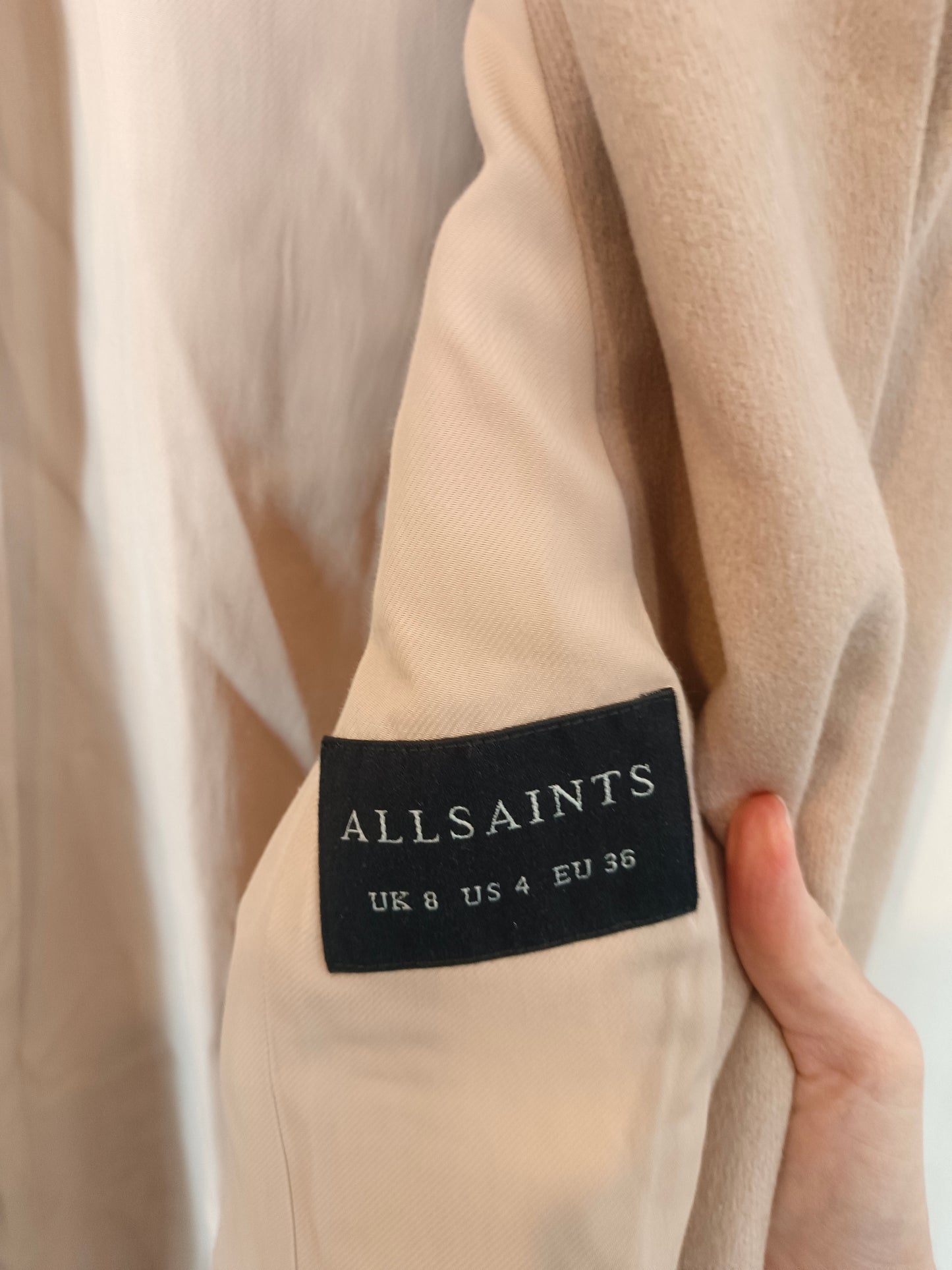 ALLSSAINTS. Nude cloth coat size 36