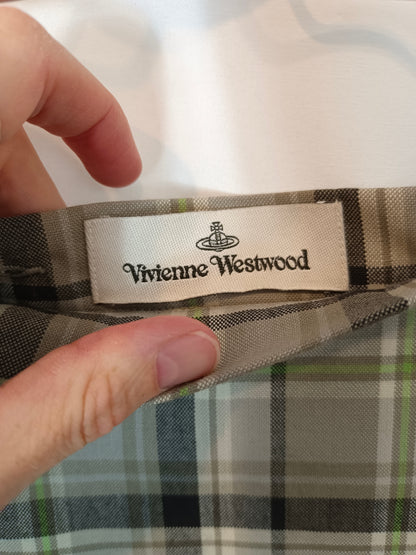 VIVIENNE. WESTWOOD. Falda gris cuadros T.44 (40)