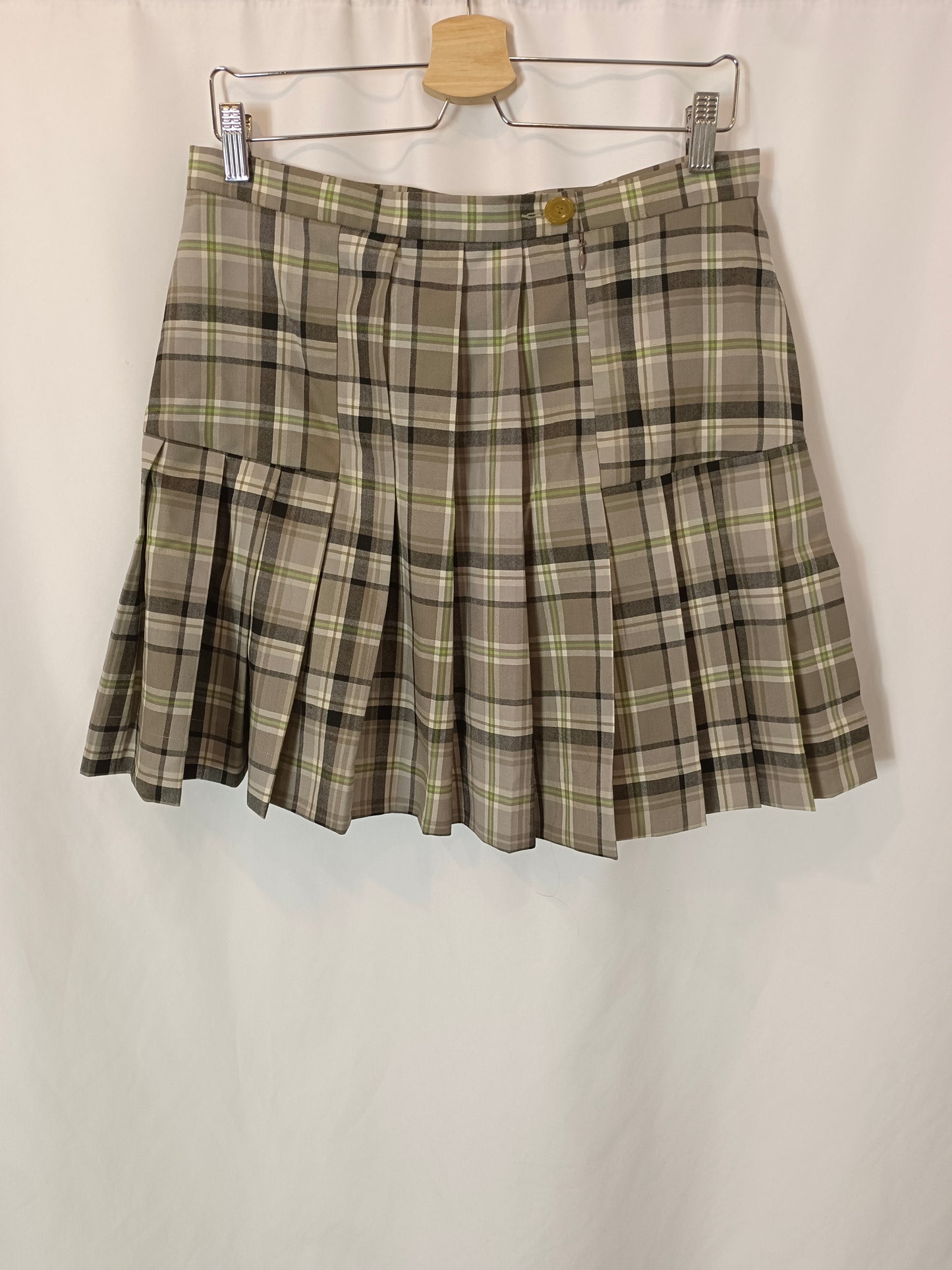 VIVIENNE. WESTWOOD. Falda gris cuadros T.44 (40)