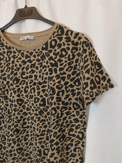ZARA. camiseta animal print T.s