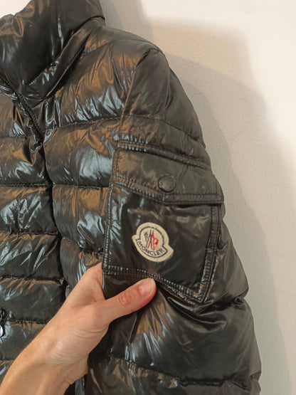 MONCLER. Plumas negro charol T.00(xs)