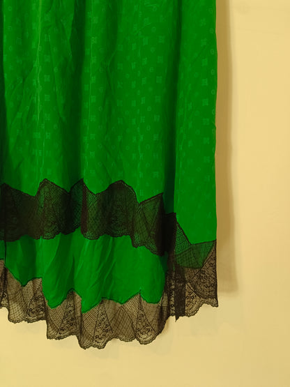 ZADIG&VOLTAIRE. Falda verde seda asimétrica T.36