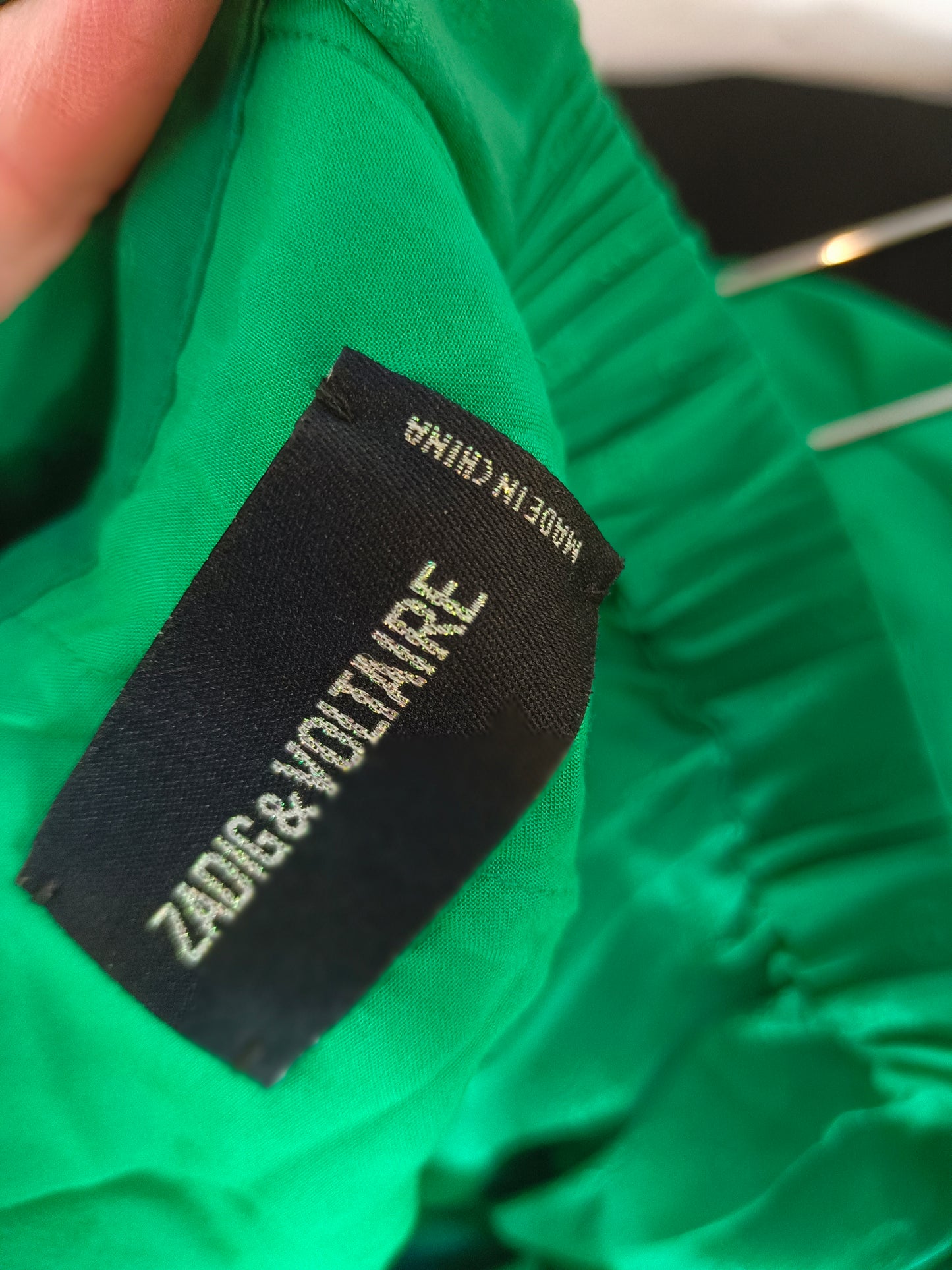 ZADIG&VOLTAIRE. Falda verde seda asimétrica T.36