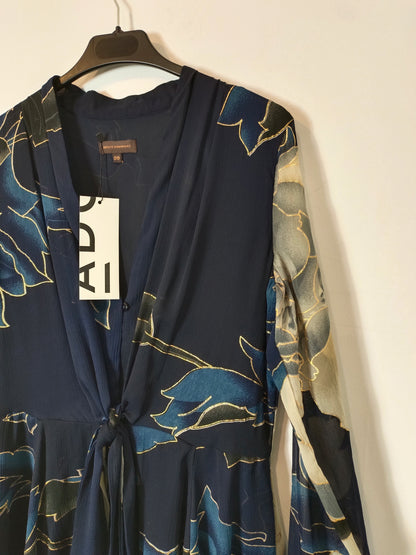 ADOLFO DOMINGUEZ. Vestido azul flores T.m