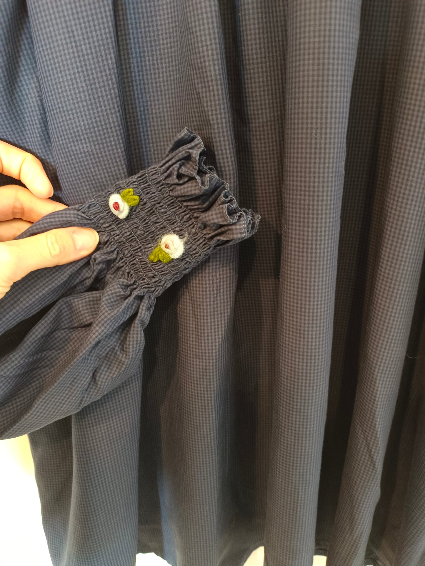 JOSEPHINE. Blusa azul cuello nido abeja T.xs