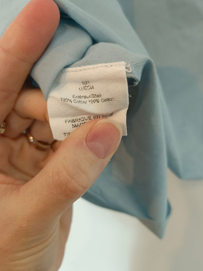 PETITE MENDIGOTE. Blusa azul cuello bordado T.s