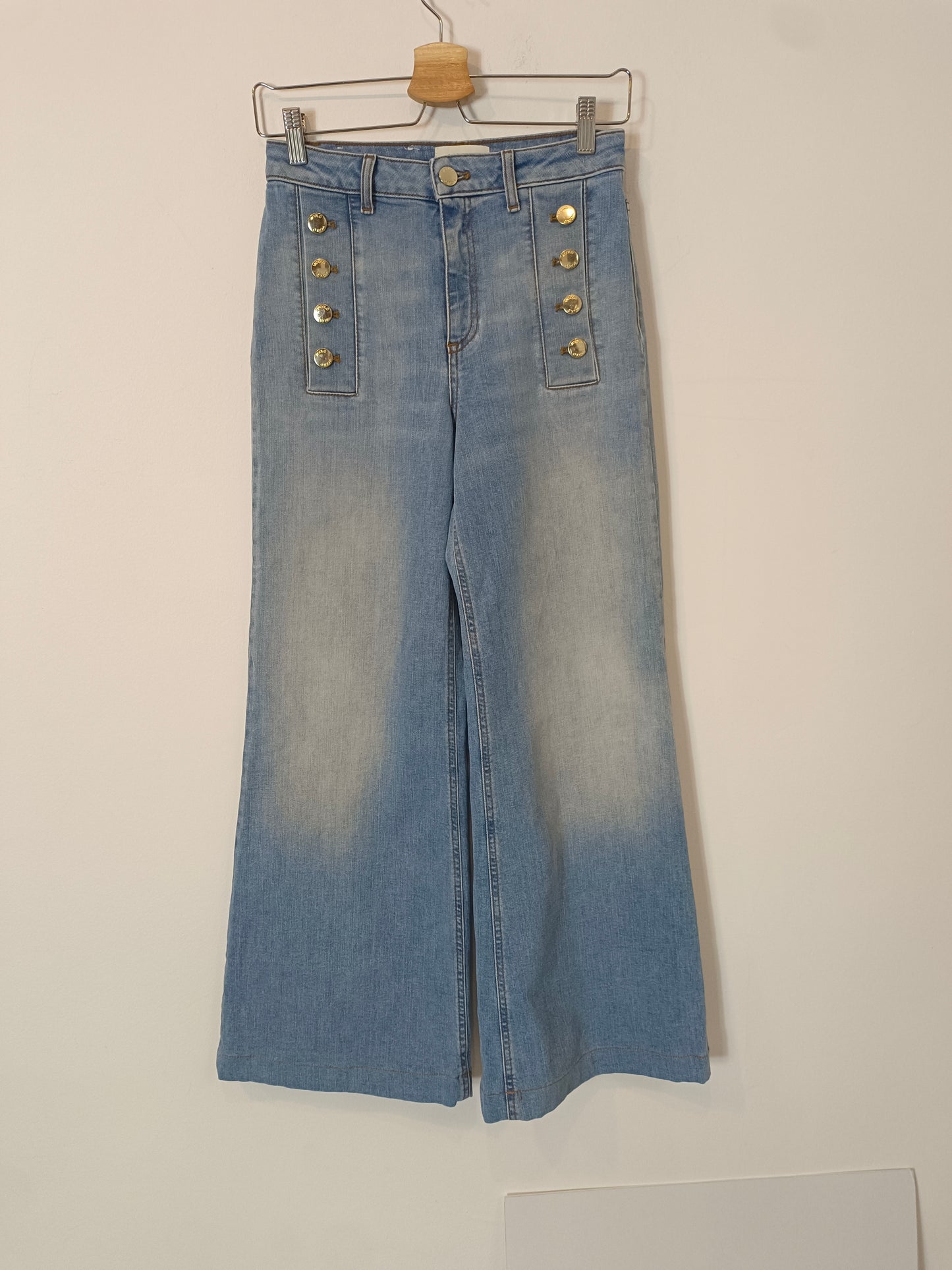 VICOLO. Pantalón denim botones T.xs