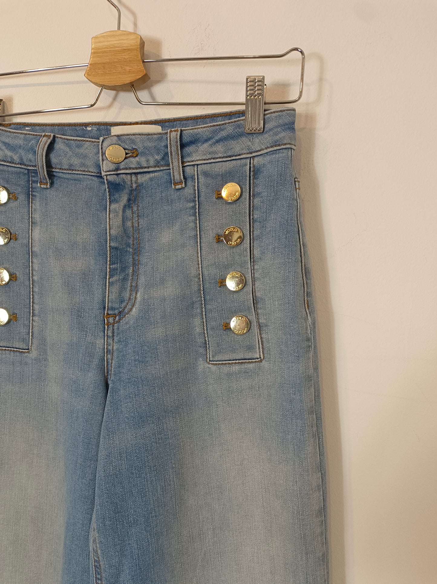 VICOLO. Pantalón denim botones T.xs