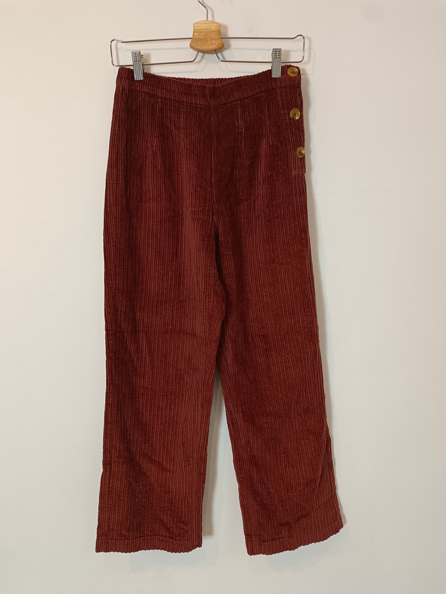 LOUISE MISHA. Pantalón pana teja T.36