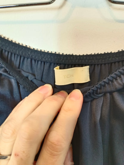 TCN. Falda larga azul seda T.xs