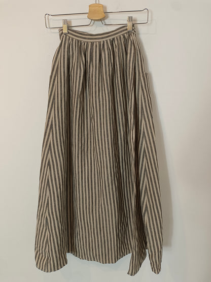 CORTANA. Falda midi lino rayas T.36