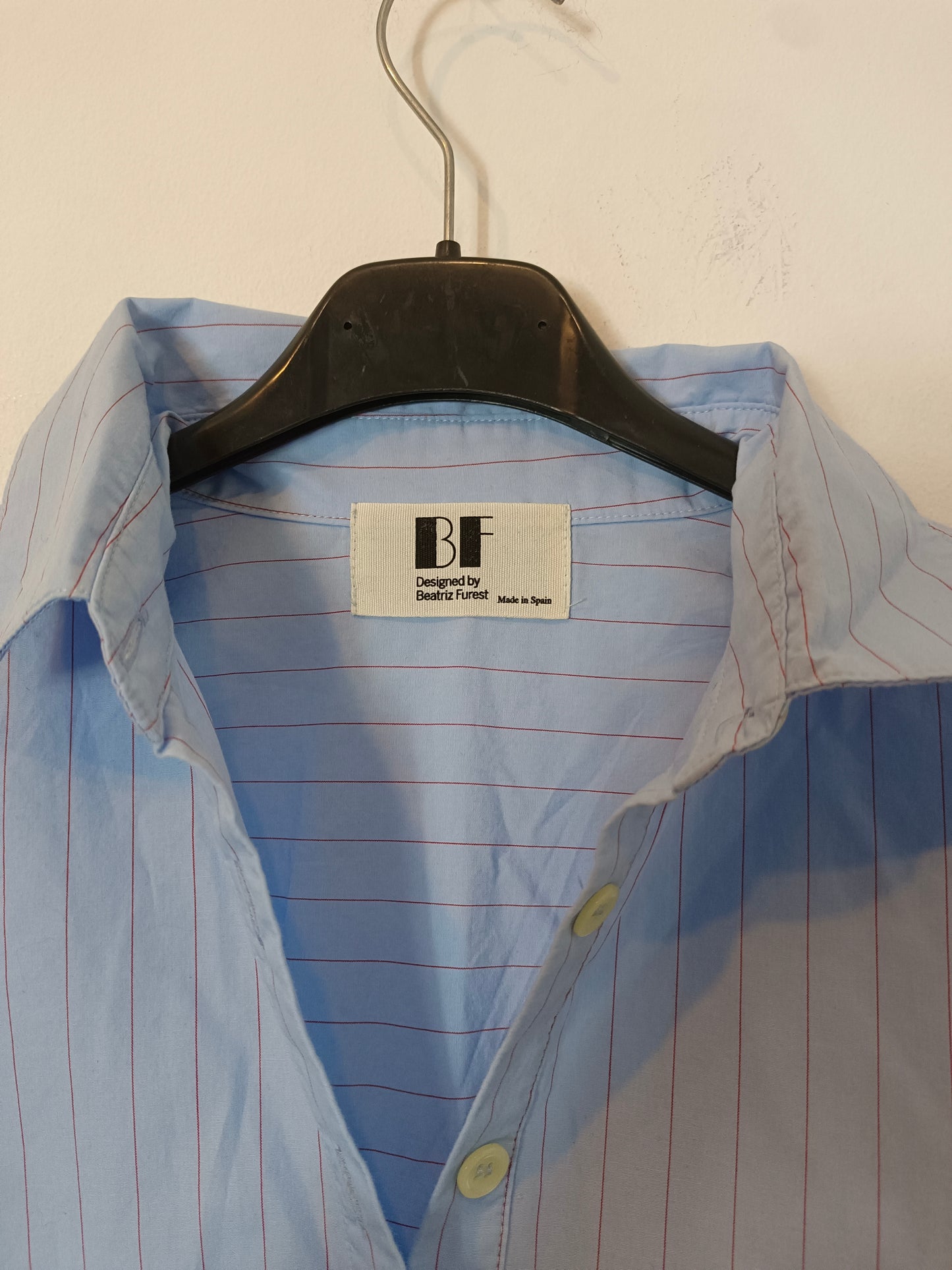 BEATRIZ FUSTER. Blusa azul rayas T.s