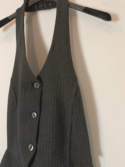 ZARA. Vestido corto gris raya diplomática. T S