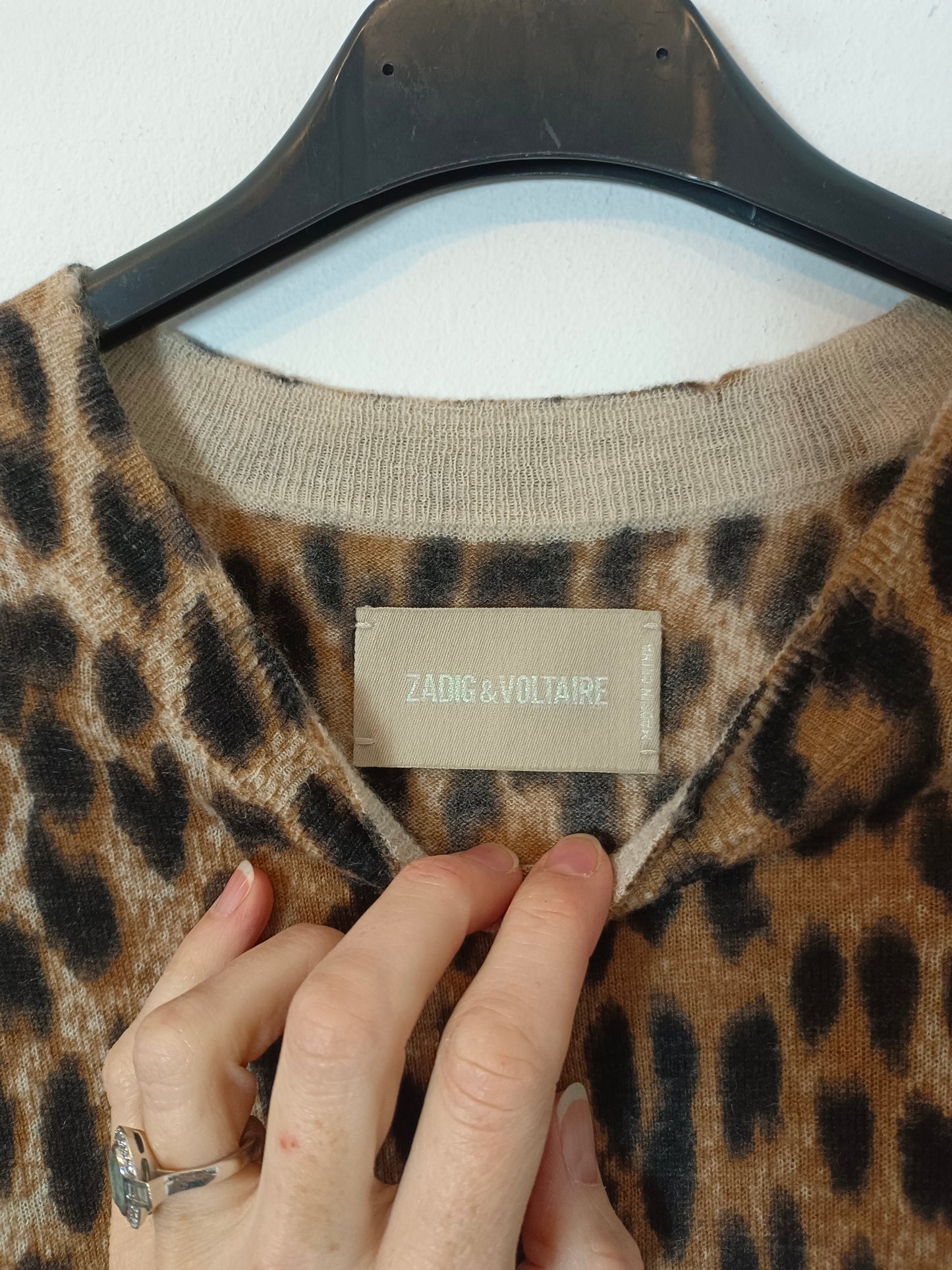ZADIG&amp;VOLTAIRE. Animal print round neck sweater. T.S.