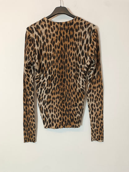 ZADIG&amp;VOLTAIRE. Animal print round neck sweater. T.S.