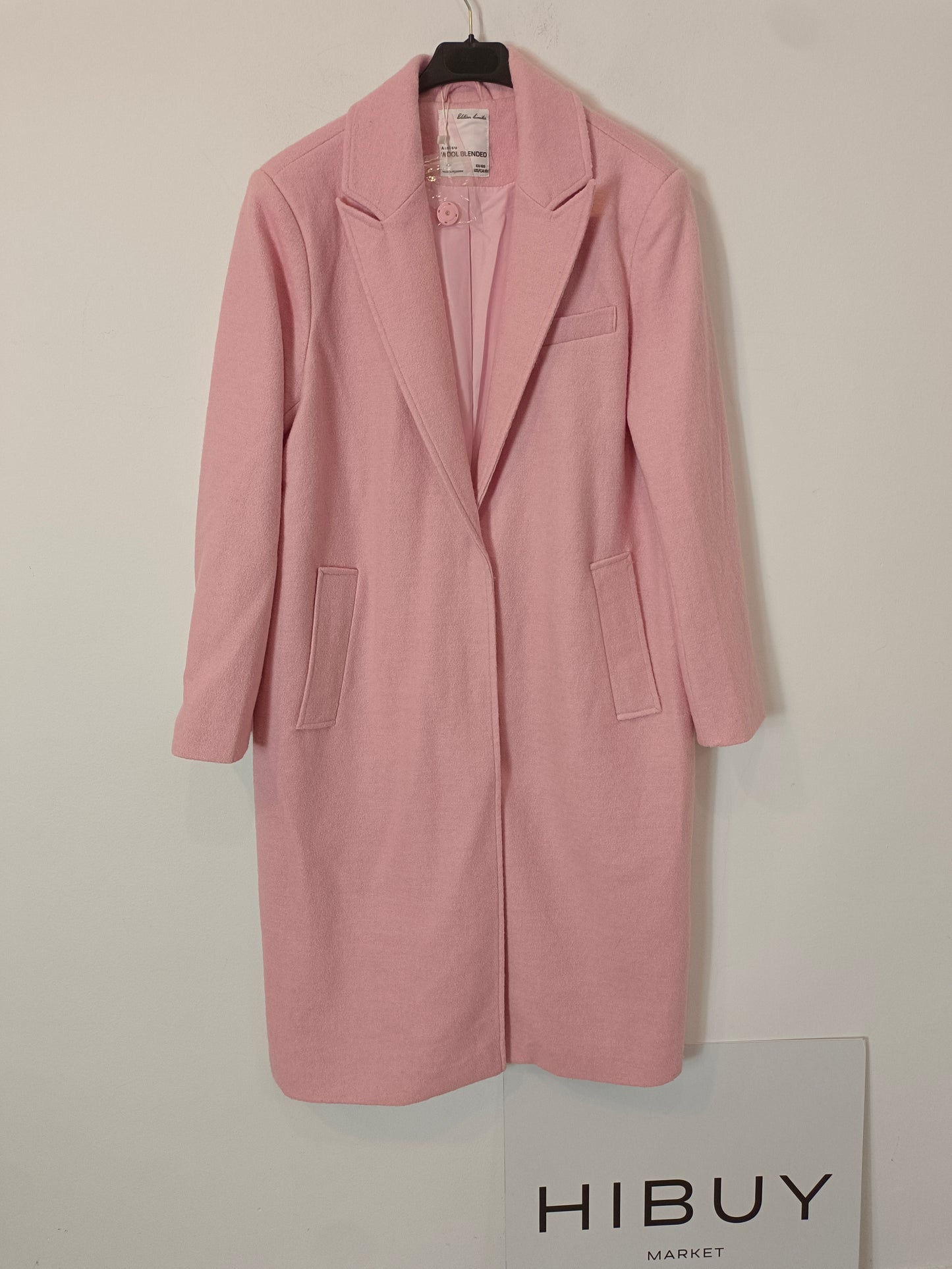 AMISÚ. Abrigo paño rosa T.40