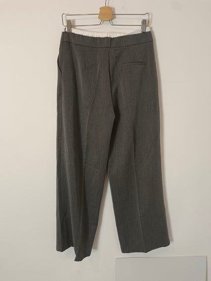 CARLOTA&CO. Pantalón gris cintura blanca T.l