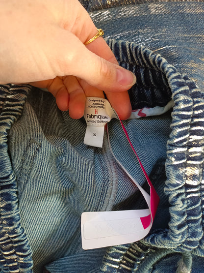 FABRIQUE.  Pantalón vaquero detalles plateados T.s