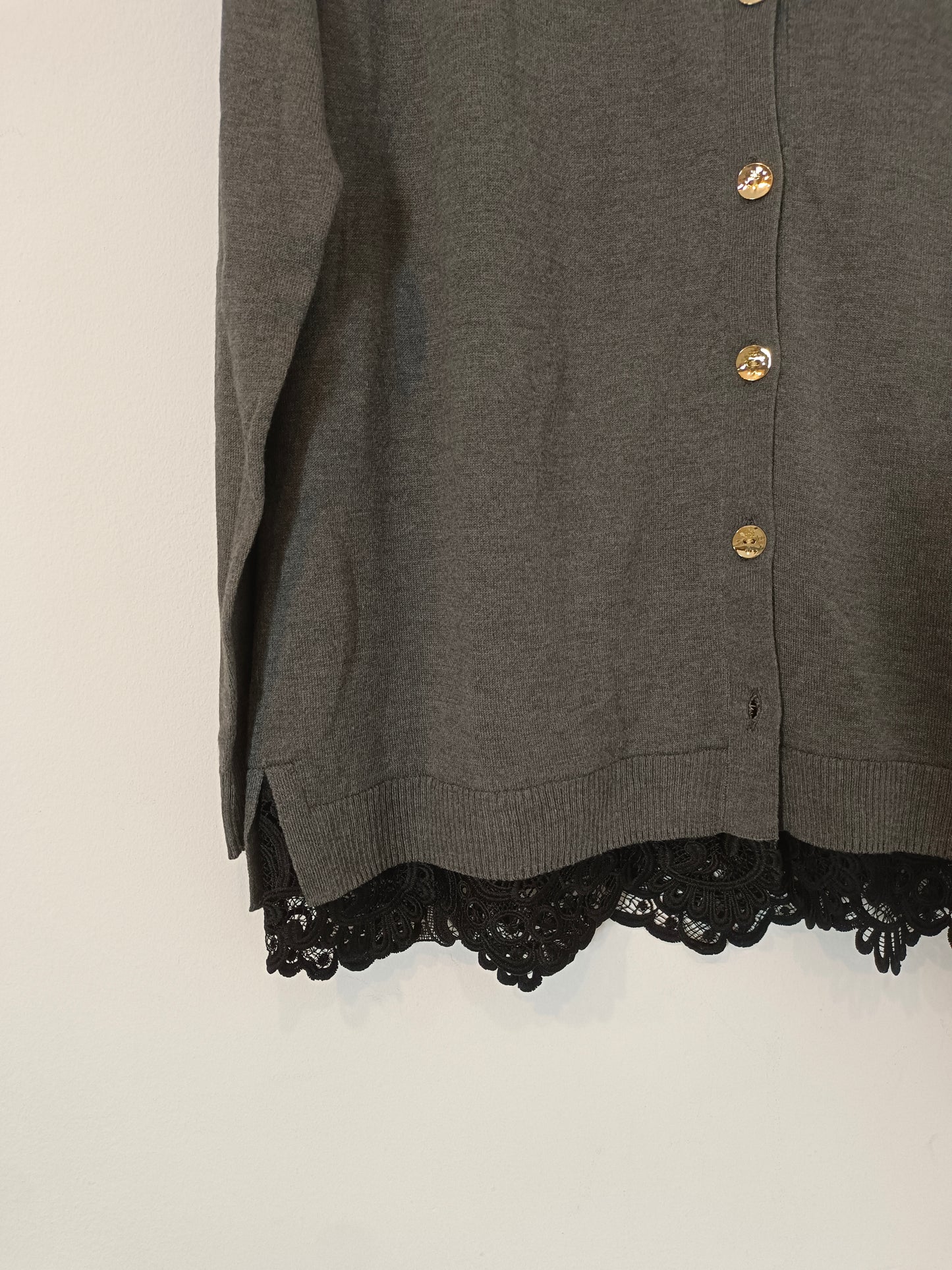 PEDRO DEL HIERRO. Gray lace cardigan YOUR(S)