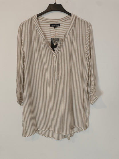 AMICHI. Beige and white striped blouse Ts