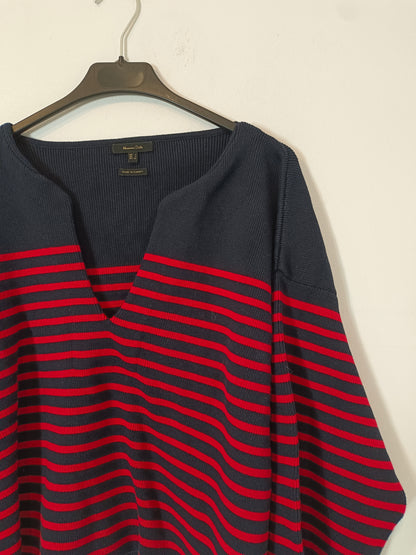 MASSIMO DUTTI. jersey azul con rayas T.s