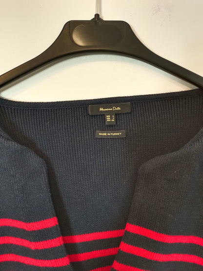 MASSIMO DUTTI. jersey azul con rayas T.s