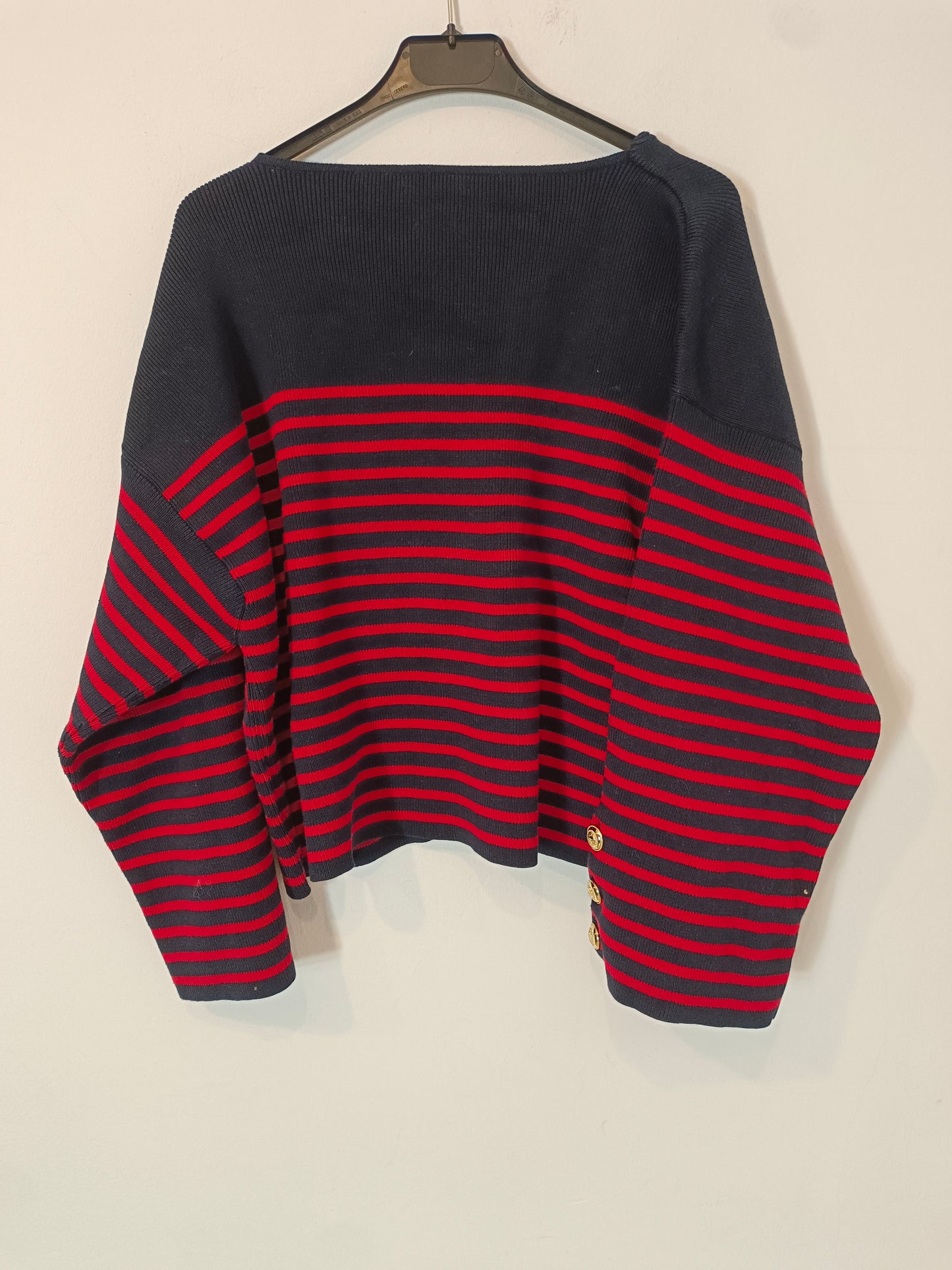 MASSIMO DUTTI. jersey azul con rayas T.s