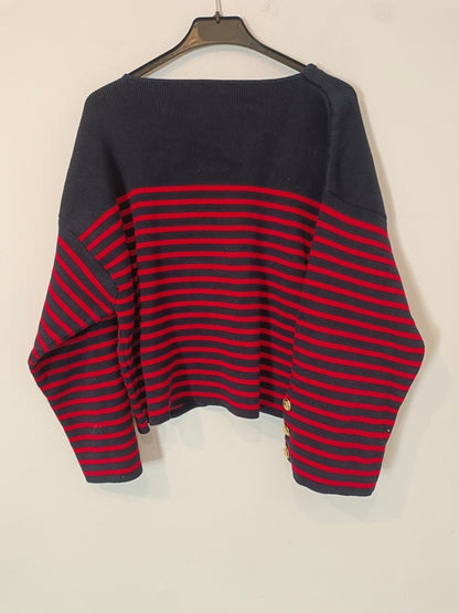 MASSIMO DUTTI. jersey azul con rayas T.s