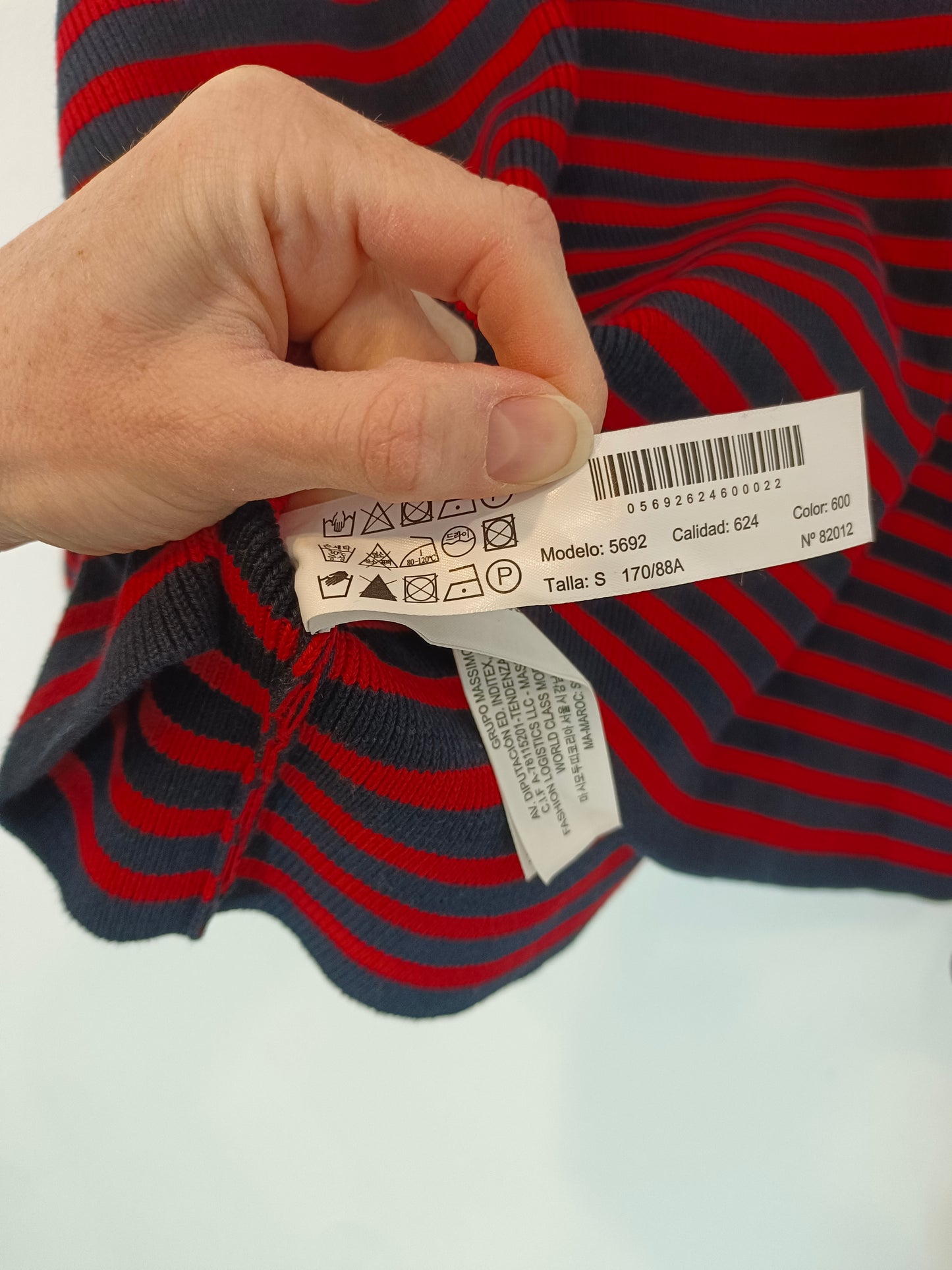 MASSIMO DUTTI. jersey azul con rayas T.s