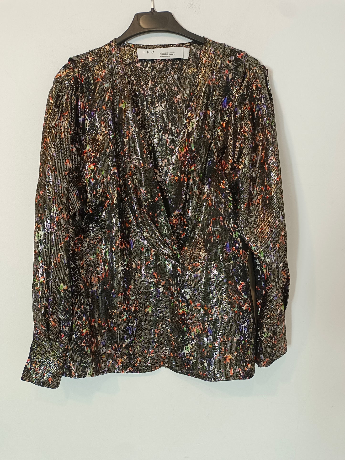 IRO. Flowy metallic thread blouse size 36